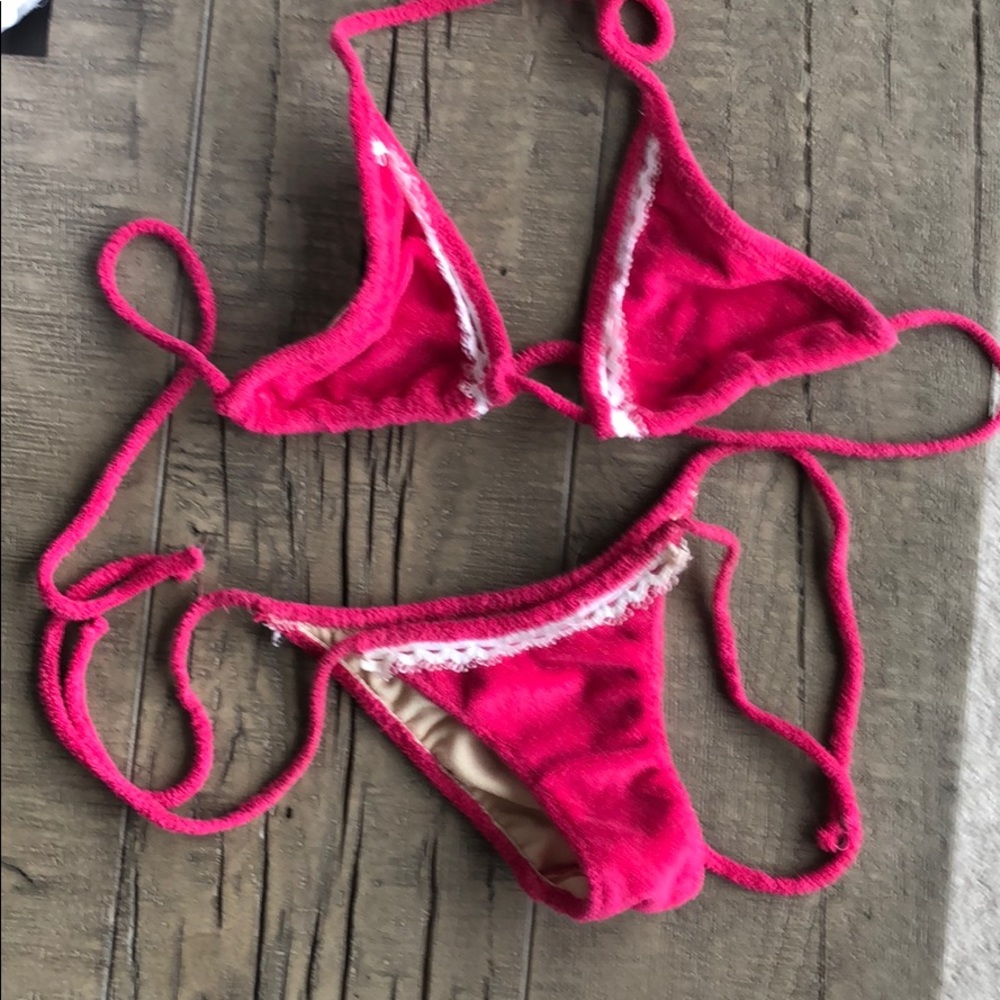 Hot Pink Terry Cloth Bikini S